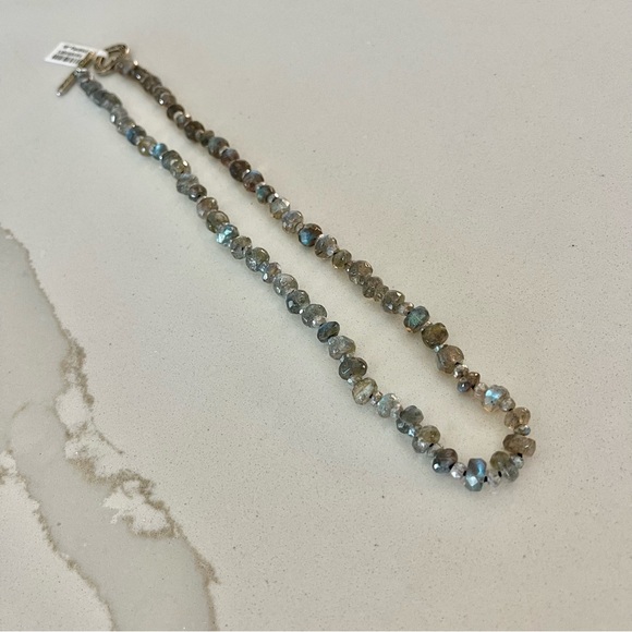 One of a kind Faceted Labradorite beaded necklace 18” in length. - Picture 5 of 9